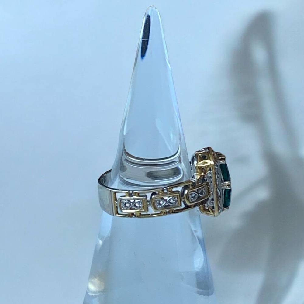 MICHAEL VALITUTTI Gems En Vogue Emerald Cluster Vermeil Woman’s Ring Jewelry - Picture 6 of 10